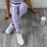 Lucylizz Retro Digital Printed Sports Suit Fitness Tracksuit Women Running Yoga Set Female Sports Bra Leggings Gym Clothing