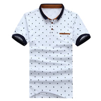 New Brand POLO Shirt  Men Cotton Fashion Skull Dots Print Camisa Polo Summer Short-sleeve  Casual Shirts MT437