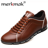 Merkmak Big Size 38-48 Men Casual Shoes Fashion Leather Shoes for Men Summer Men's Flat Shoes Dropshipping