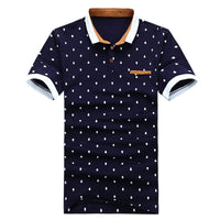 New Brand POLO Shirt  Men Cotton Fashion Skull Dots Print Camisa Polo Summer Short-sleeve  Casual Shirts MT437