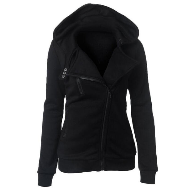 SOOTC New Autumn&winter Women hoodies sweatshirts zipper V Neck Long Sleeve Warm Female Hoodies Sudaderas Mujer