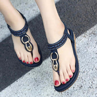 SOOTC WolfLanda Sandals women shoes 2019 fashion solid summer casual shoes woman clip toe rhinestone flat with beach ladies shoes women sandals