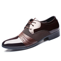ZXQ Men Dress Shoes Plus Size 38-47 Men Business Flat Shoes Black Brown Breathable Low Top Men Formal Office Shoes