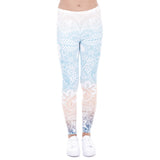 Zohra Brand Hot Sales Leggings Mandala Mint Print Fitness legging High Elasticity Leggins Legins Trouser Pants for women