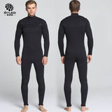 Professional 3mm new all black open chest zipper diving suit warm insulation man wetsuit  neoprene inside nylon outside