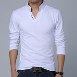 New Fashion Brand Men Clothes Solid Color Long Sleeve Slim Fit T Shirt Men Cotton T-Shirt Casual