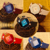 high-quality 5 color jewelry watch fashion gift table women Watches Jewel gem cut black geometry quartz wristwatches
